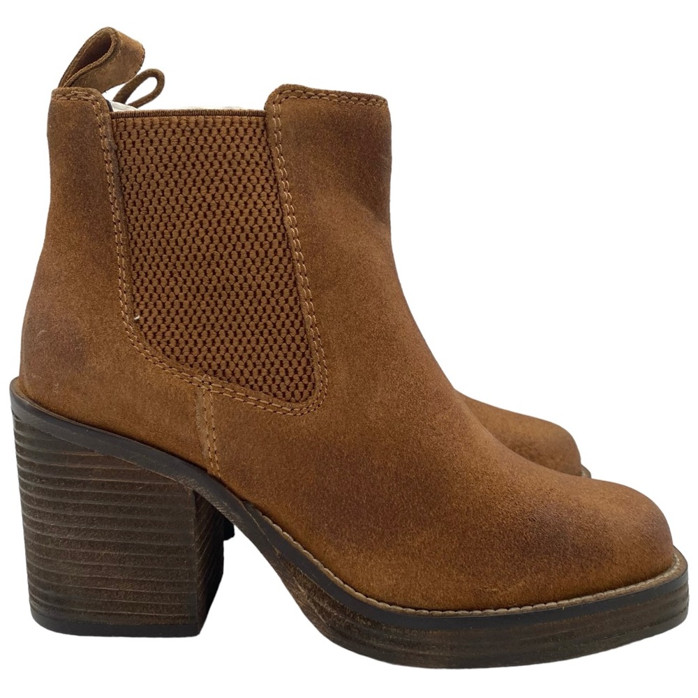 Diba Women's Boot Ser Eeta Brown Suede Leather Chunky Heel Ankle Boho Winter - Picture 2 of 9